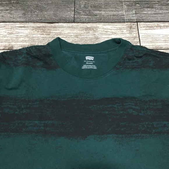 Levi’s Relaxed Fit Long Sleeve Shirt Men’s M Green Crewneck Casual - Picture 7 of 9